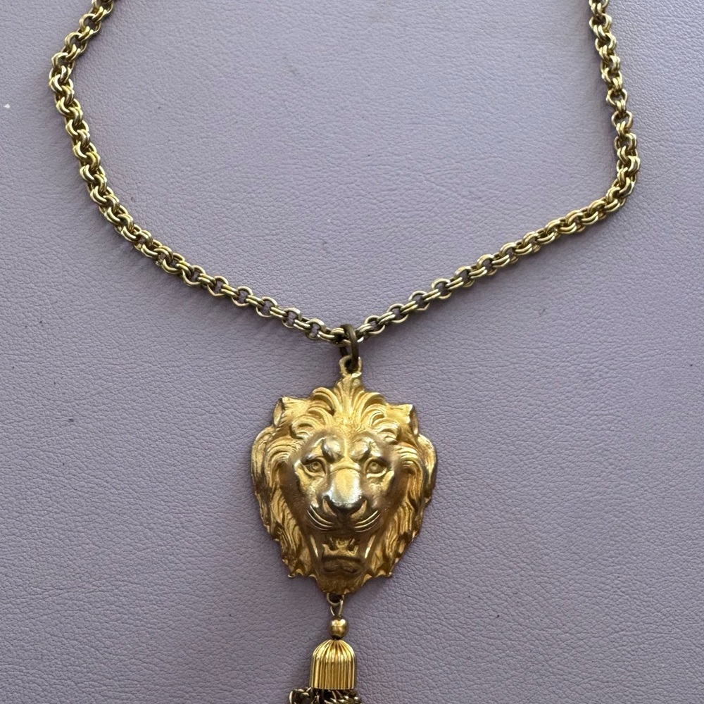 Gold Lion Pendant Necklace